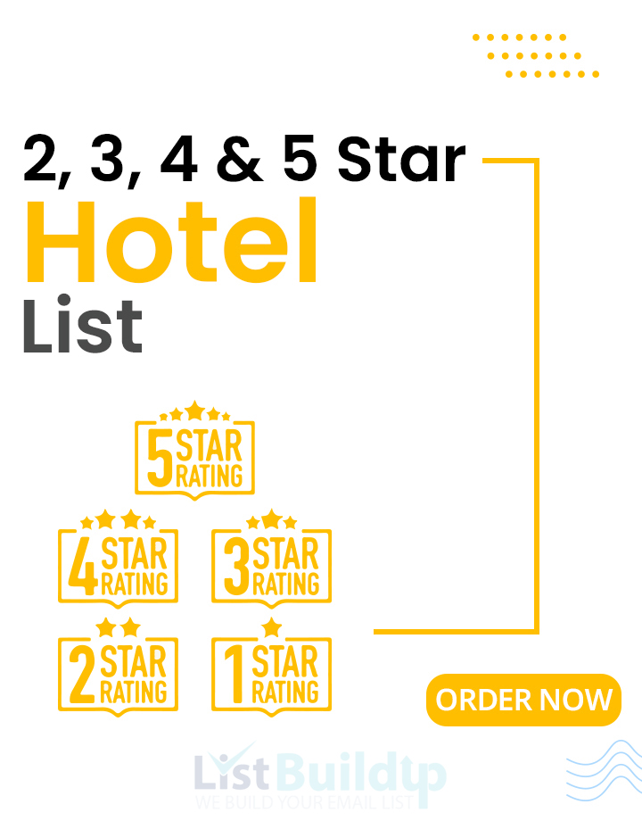 2, 3, 4 & 5 Star Hotel Prospect List